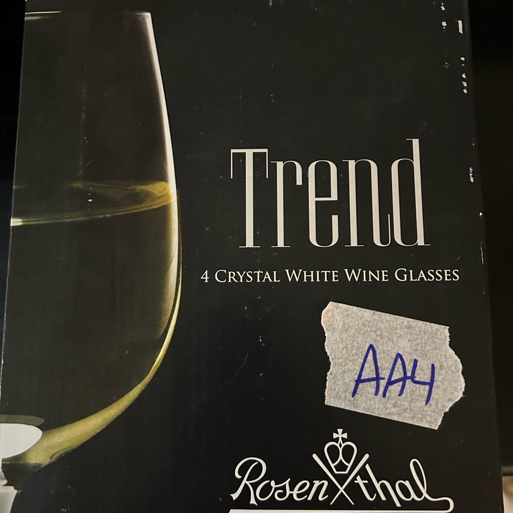 Rosenthal Trend Crystal Wine Glasses with Gold Accents
